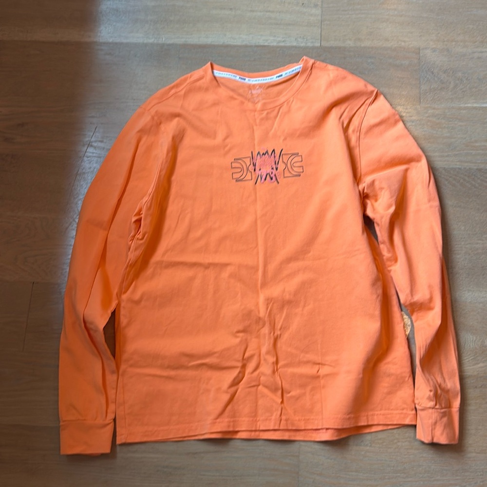 Puma men’s orange long sleeve tshirt size large